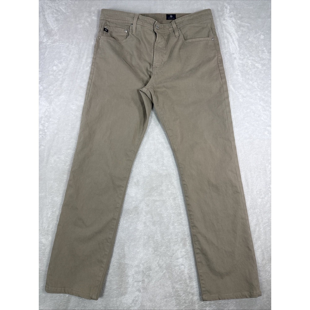 Adriano Goldschmied Pants Mens 34X34 (34X30) Khaki Everett Slim Straight Chino